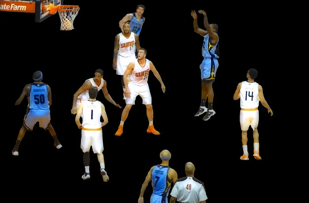 Basketball player jumping, demonstrating knee loading assessed in ACL hop testing